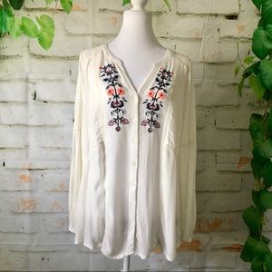 Vintage America Blues Embroidered Top
